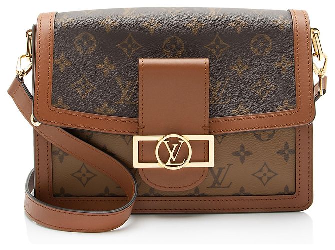Bolsa de Ombro Louis Vuitton Reverse Monogram Dauphine MM Marrom