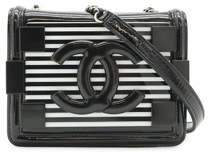 Borsa a tracolla Chanel Lego Boy in pelle e plastica Nero