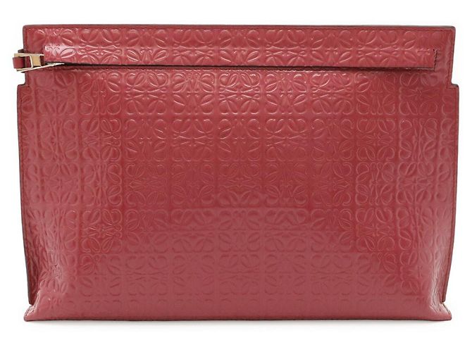 Clutch Loewe de charol Anagram T Rosa