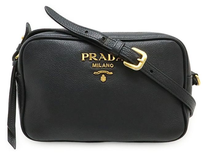 Borsa a tracolla in pelle Prada VITELLO PHENIX Nero