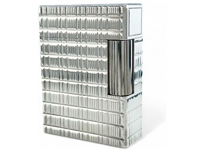 Autre Marque Dupont Line 1 Short Check Pattern Silver Lighter Silvery