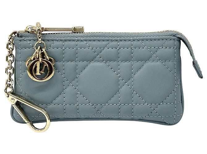 Monedero de piel azul Christian Dior