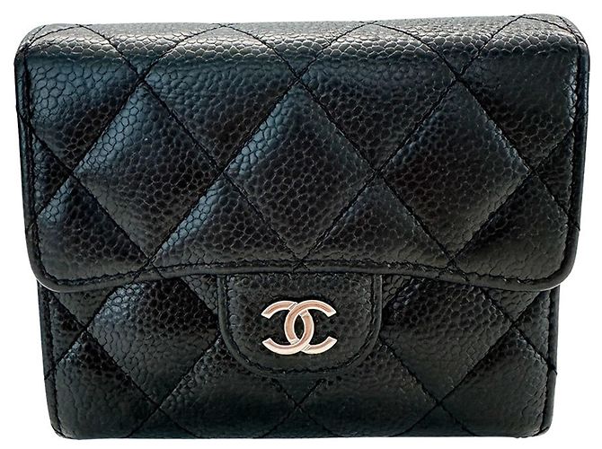 Portafoglio bi-fold matelassé da donna Chanel Nero