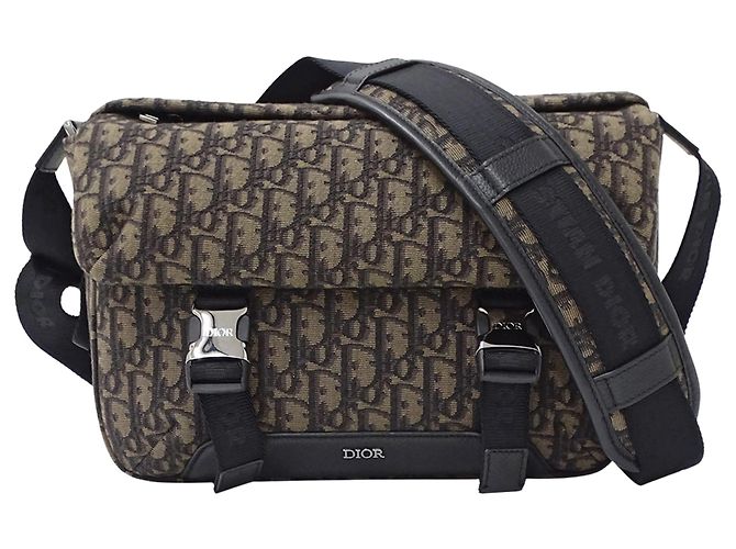 Borsa messenger in jacquard marrone Christian Dior