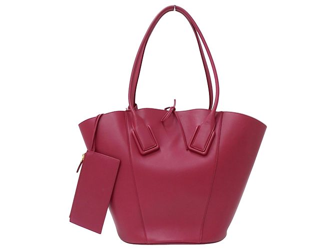 Borsa Tote in pelle rosa e viola Bottega Veneta Porpora