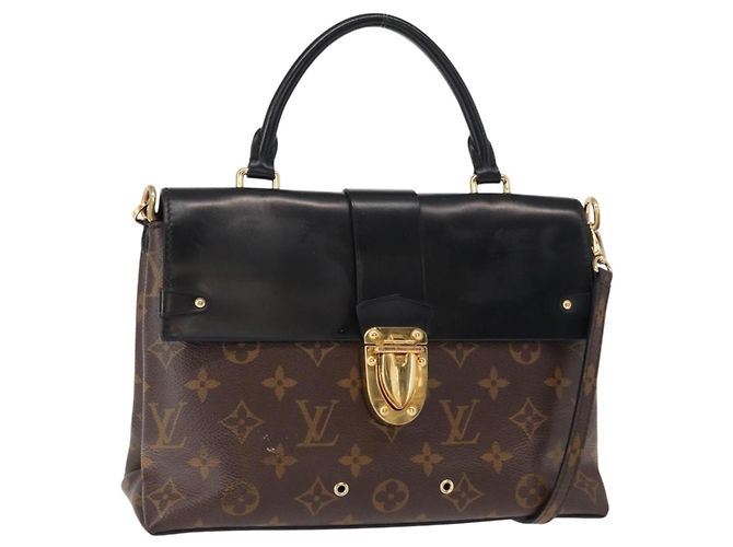 Louis Vuitton One Handle Flap Monogram Canvas and Leather MM Marron