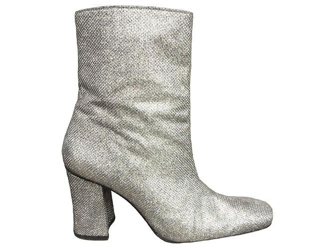 Dorateymur Silberne Metallic Stiefeletten
