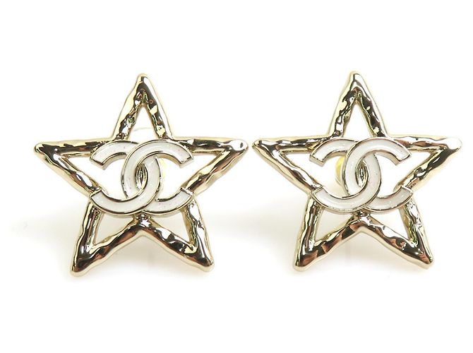 Chanel Gold Stud Earrings Golden