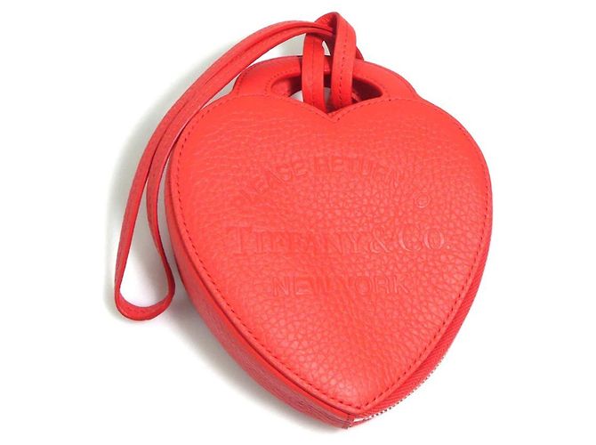 Monedero de cuero rojo Tiffany & Co. Roja