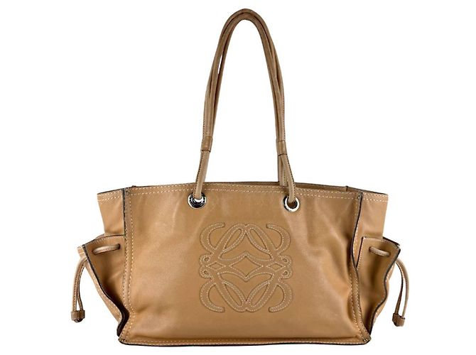 Borsa a tracolla in pelle marrone chiaro Loewe