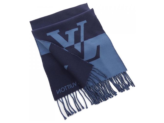 Sciarpa Louis Vuitton Graphic Dual M78399 Blu Blu navy