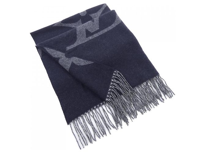 Louis Vuitton Monogram Giant Stole Navy blue