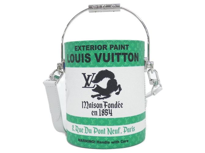 Sac à main Louis Vuitton LV Paint Can Blanc Vert