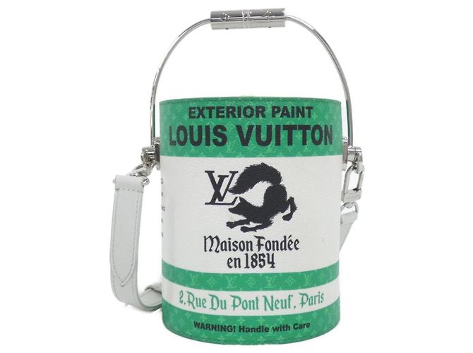 Louis Vuitton LV Paint Can Handtasche Weiß Grün