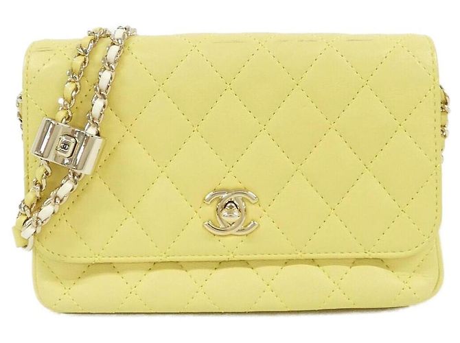Bolsa de Ombro Chanel AS0649 Branco Amarelo