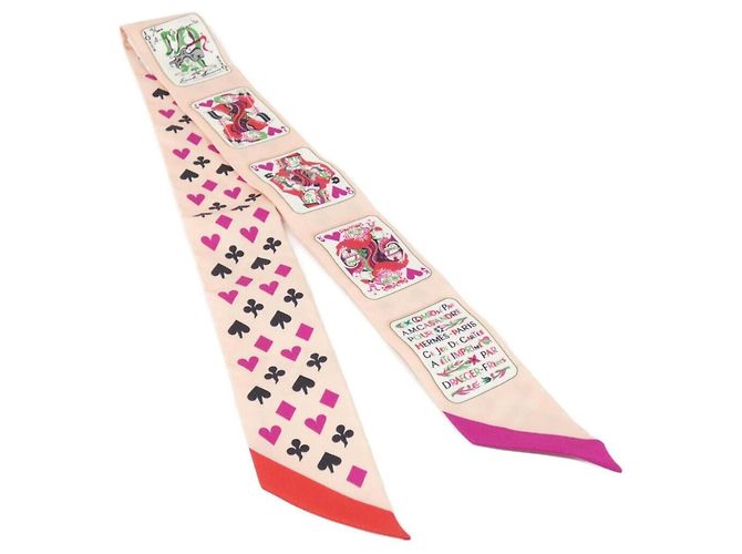 Hermès Lenço Twilly Hermes JEU DE CARTES Rosa Fuschia