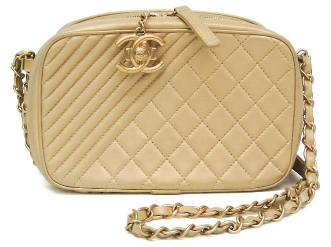 Chanel Coco Boy Camera Quilted Leather Small Doré