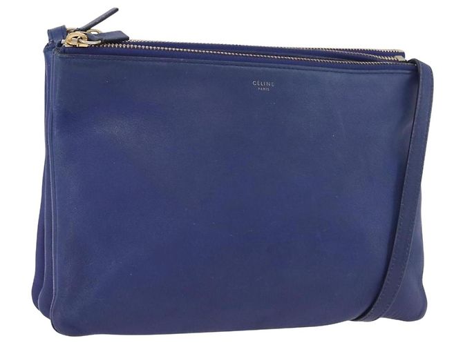 Céline Celine Trio Leather Large Blau