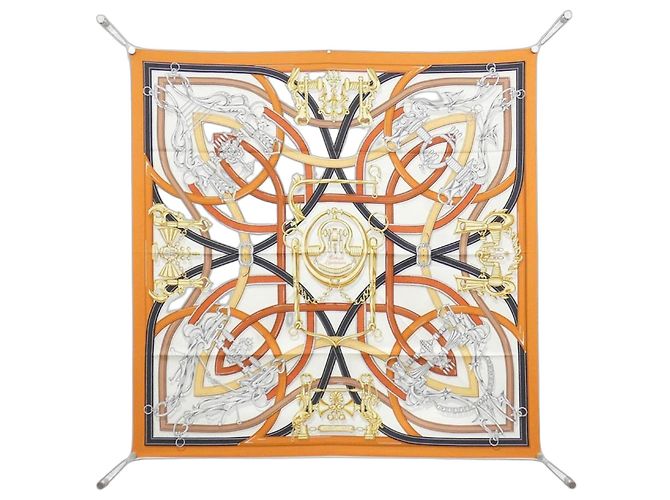 Silk In Hermès Lenço Hermes HARNAIS LEGENDAIRE Laranja