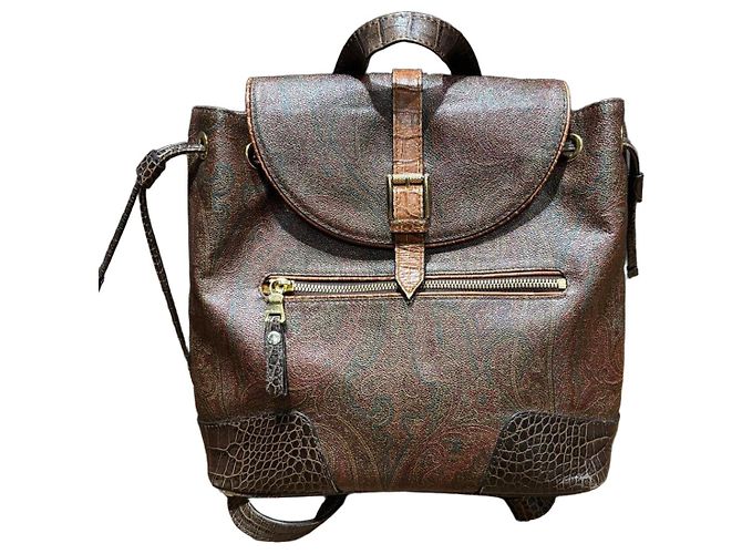 Etro Sac à dos Imprimé Paisley et Cuir