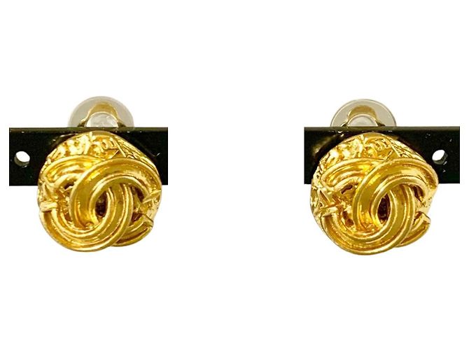 Chanel Orecchini Vintage logo CC D'oro