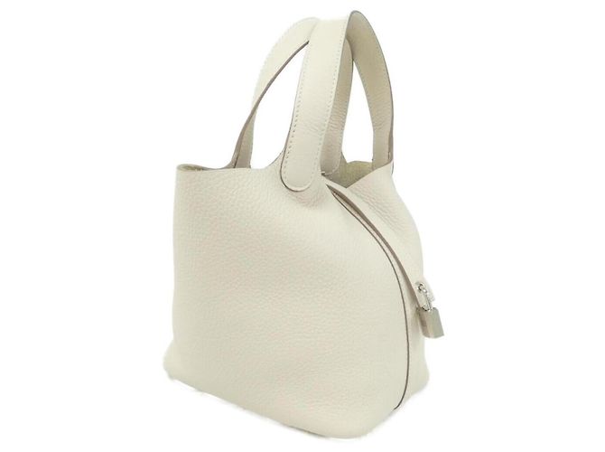 Hermès Bolsa Hermes Picotin Lock PM Branco Cru