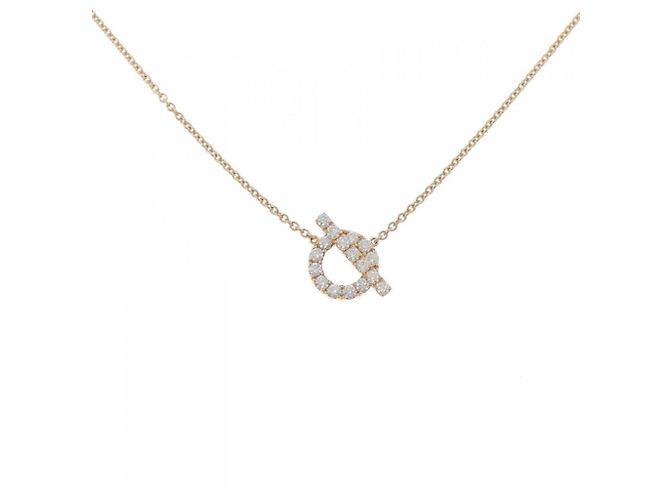 Hermès Finesse Pink Gold Necklace Golden 