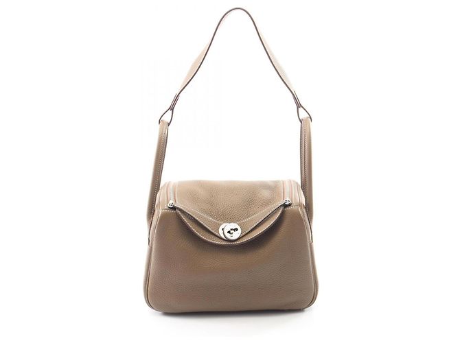Hermès Bolsa de ombro Hermes Lindy 26 Marrom Taupe