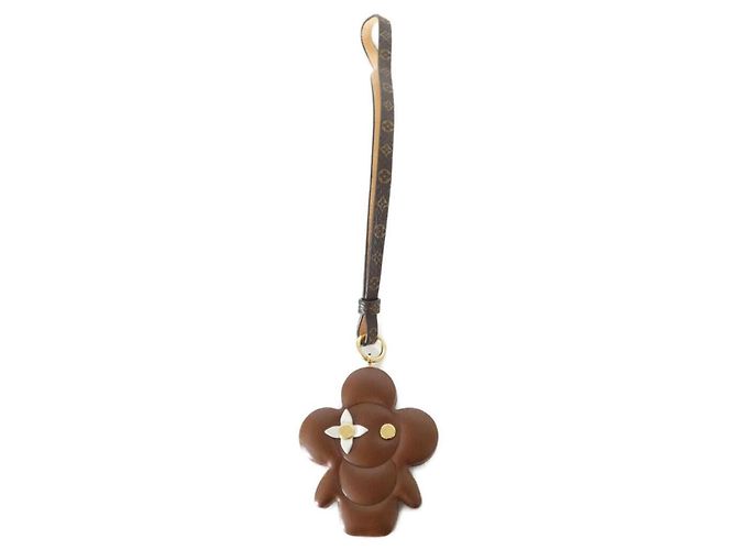 Louis Vuitton Monogram Accessory Bag Charm Vivienne Chocolat Marrone D'oro