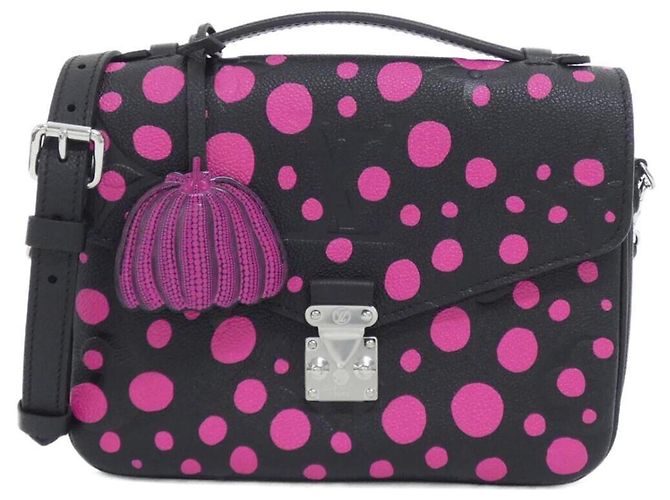 Sac à main Louis Vuitton Monogram Empreinte Pochette Métis MM Noir Fuschia