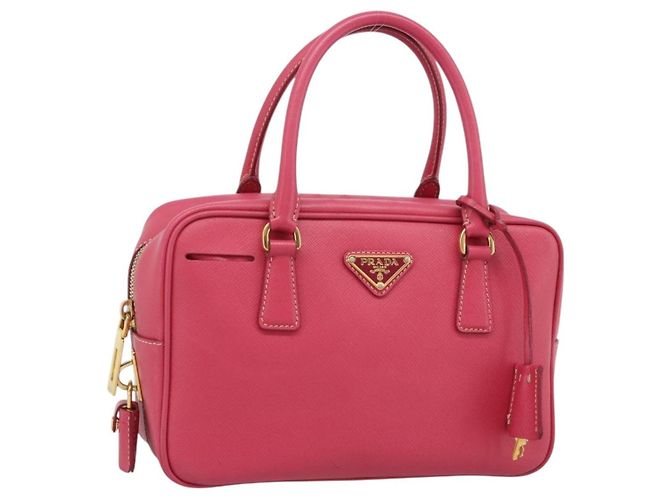 Bolso PRADA Saffiano Rosa Oro Auth ka4966V Dorado