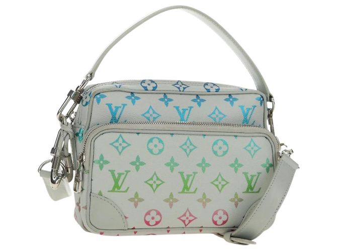 LOUIS VUITTON Monogram Iridescent Nile Schultertasche Grau M13897 LV Auth 188885SAM Braun Monogramm