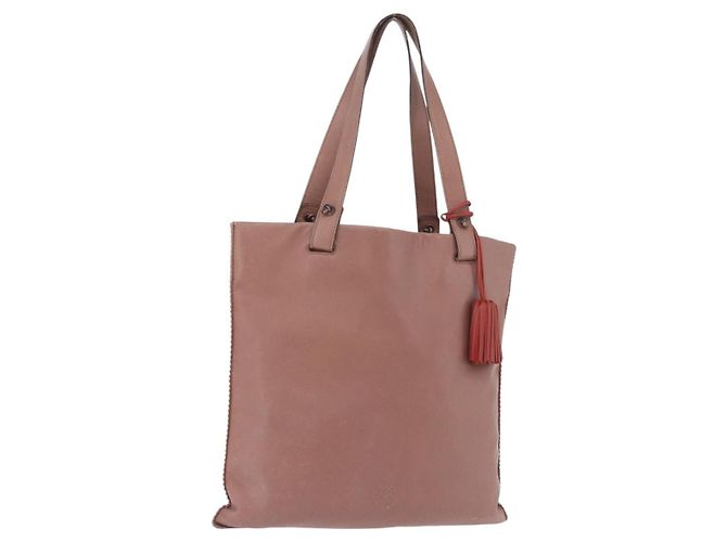 Sac à main LOEWE Anagram en cuir Rose Or Auth ka4908 Doré