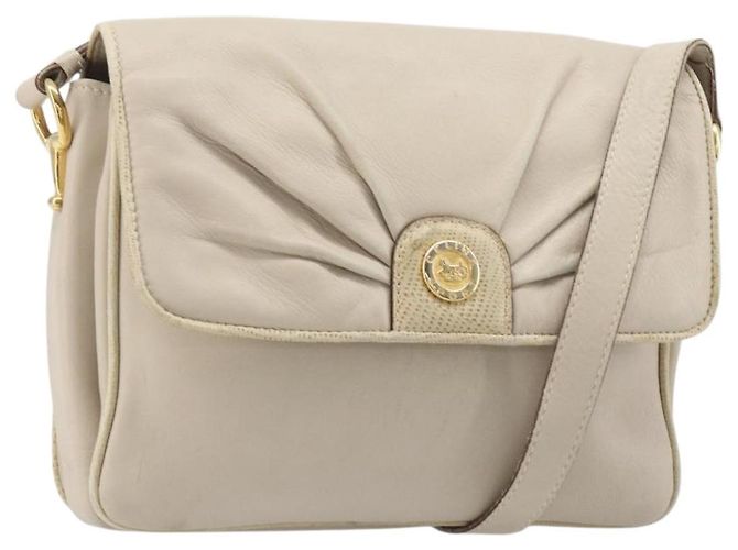 Céline Bolsa de Ombro CELINE em Couro Marfim Ouro Auth 187413A Dourado Cru