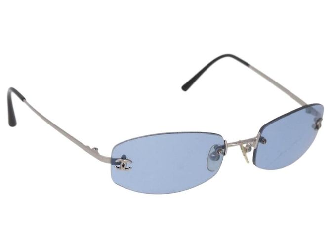 Occhiali da sole CHANEL metallo Blu CC Auth 187883V