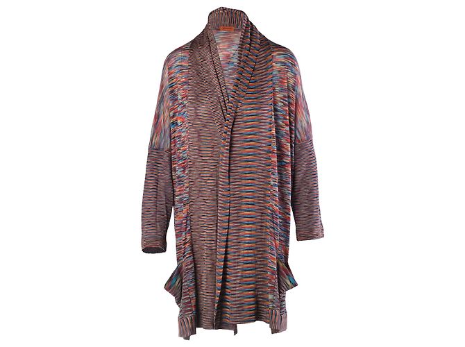 Missoni Iconic Multicolor Draped Knit Cardigan Mehrfarben