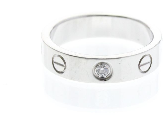 Cartier Mini Love Ring mit Diamant in Weißgold Silber