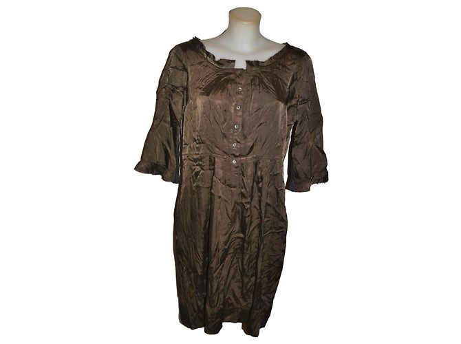 Vestido Aspesi em cupro e algodão Caqui