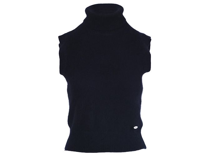 Gianni Versace Schwarze Kaschmir-Rollkragenweste von Versace