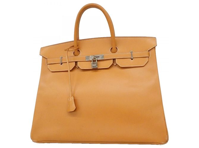 Hermès Sac à main Hermes Birkin 40 en cuir Chamonix naturel