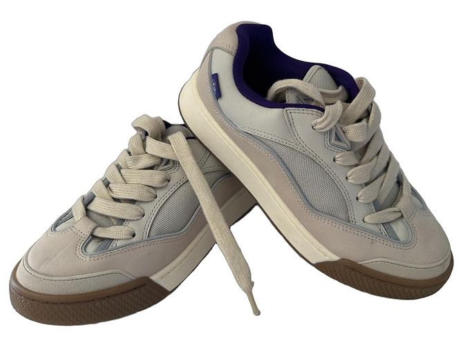 Dior B23 Sneaker aus Leder und Canvas Beige Lila