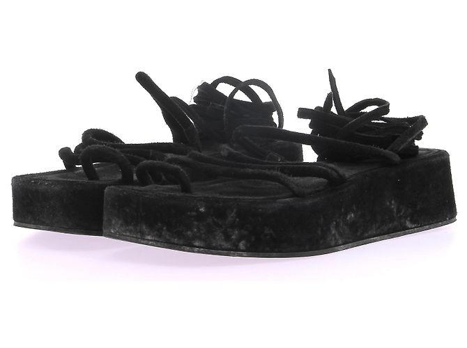 Nodaleto Sandali in scamosciato neri con lacci Nero