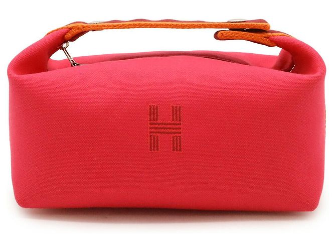 Pochette de lona Hermès Bride-a-Brac PM Rosa
