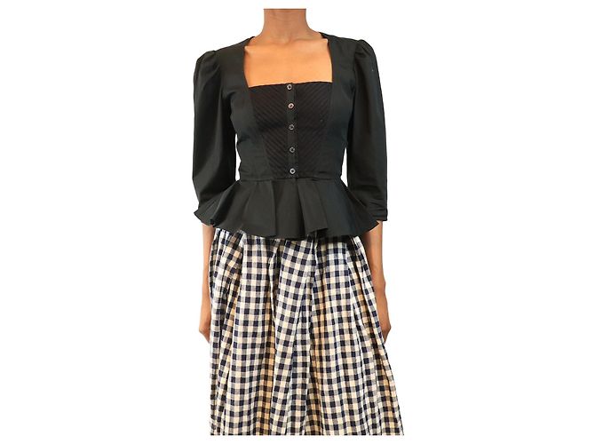 Alice by Temperley Camicia nera con bottoni - taglia UK 8 Nero