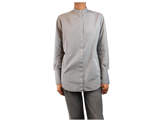 The row Camisa gris con cuello mao - talla XS