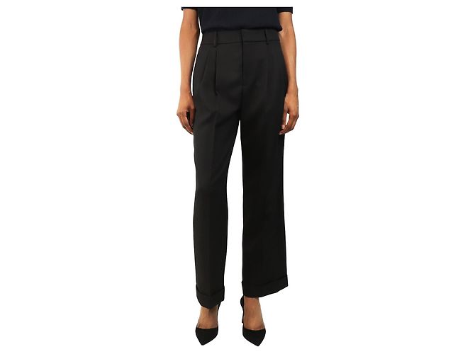 Saint Laurent Hose mit schwarzem Satin-Einsatz - Größe UK 10