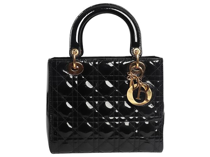 Borsa Lady Dior in pelle vernice nera 2014 Nero