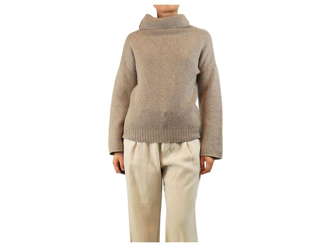 Joseph Beiger Kaschmir-Rollkragenpullover - Größe S 