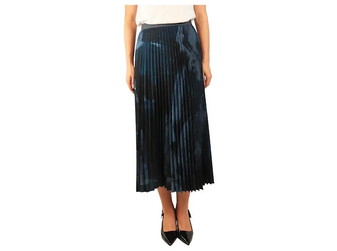 Weekend Max Mara Marineblauer Falten-Midirock - Größe UK 12