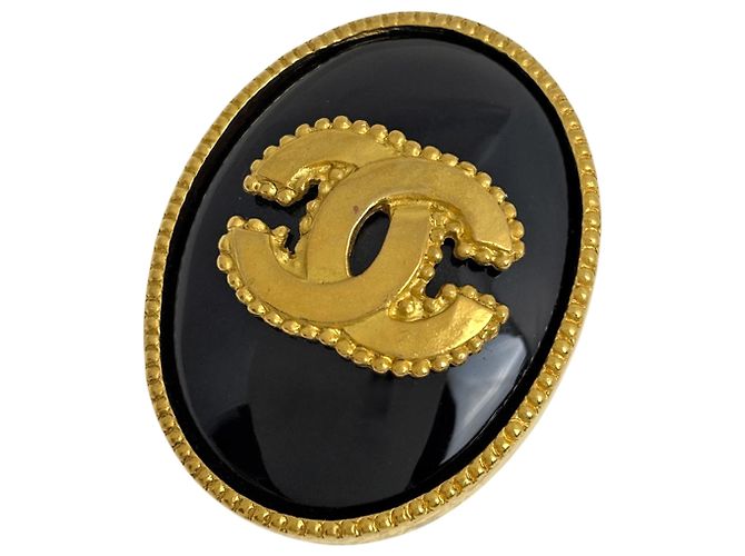 Spilla Chanel Coco Mark Nero D'oro 